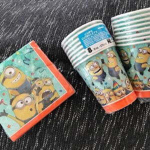 NEW Despicable Me paper party napkins cups serves 16